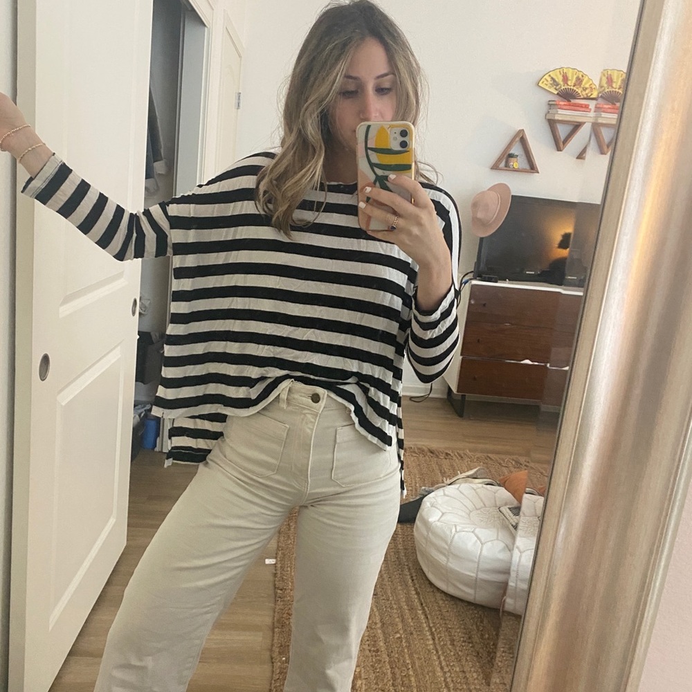 Stripped long sleeve top